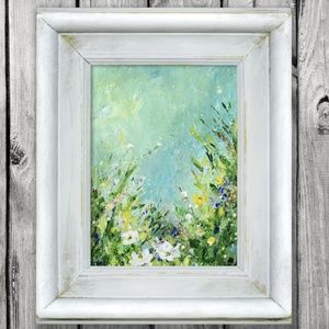 A Meadow Journey 9 - Framed Floral Painting by Kathy Morton Stanion